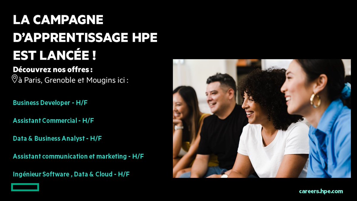 HPE_Careers's tweet photo. The New Apprentice Campaign for HPE France 2022 has been launched! 🚀 

Nearly 50 openings are available for students with start dates from September.
Join us here: https://t.co/vOTIe5dfiB

#HPECareers #WeAreHPE #Apprenticeship https://t.co/939nHSw7JQ