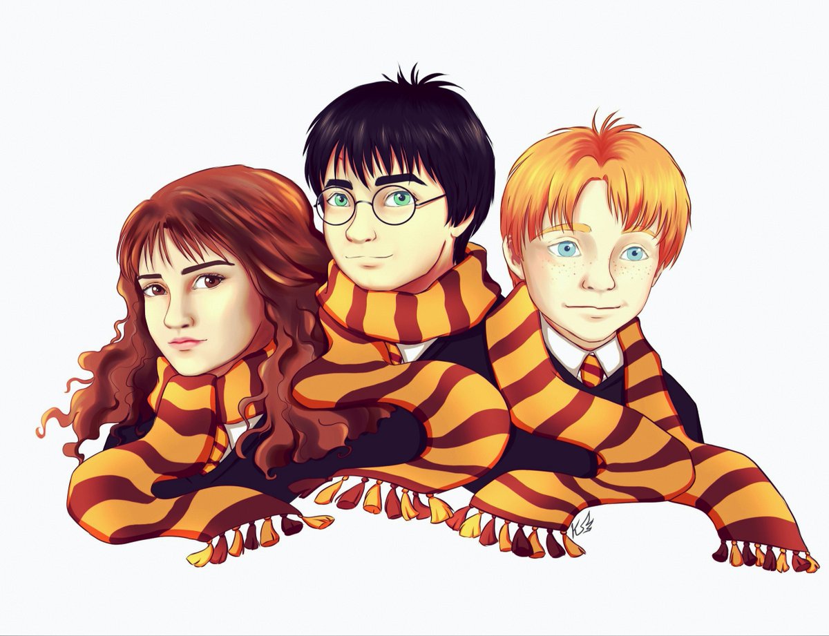 Dragon_YiLong's tweet photo. Продолжаю челлендж от подруги (пусть и с запозданием). Часть 4 "Something curious" - пусть будет Золотое трио ^^ #harrypotter #harrypotterart #ronweasley #hermionegranger #digitalart https://t.co/WWGE723uXf
