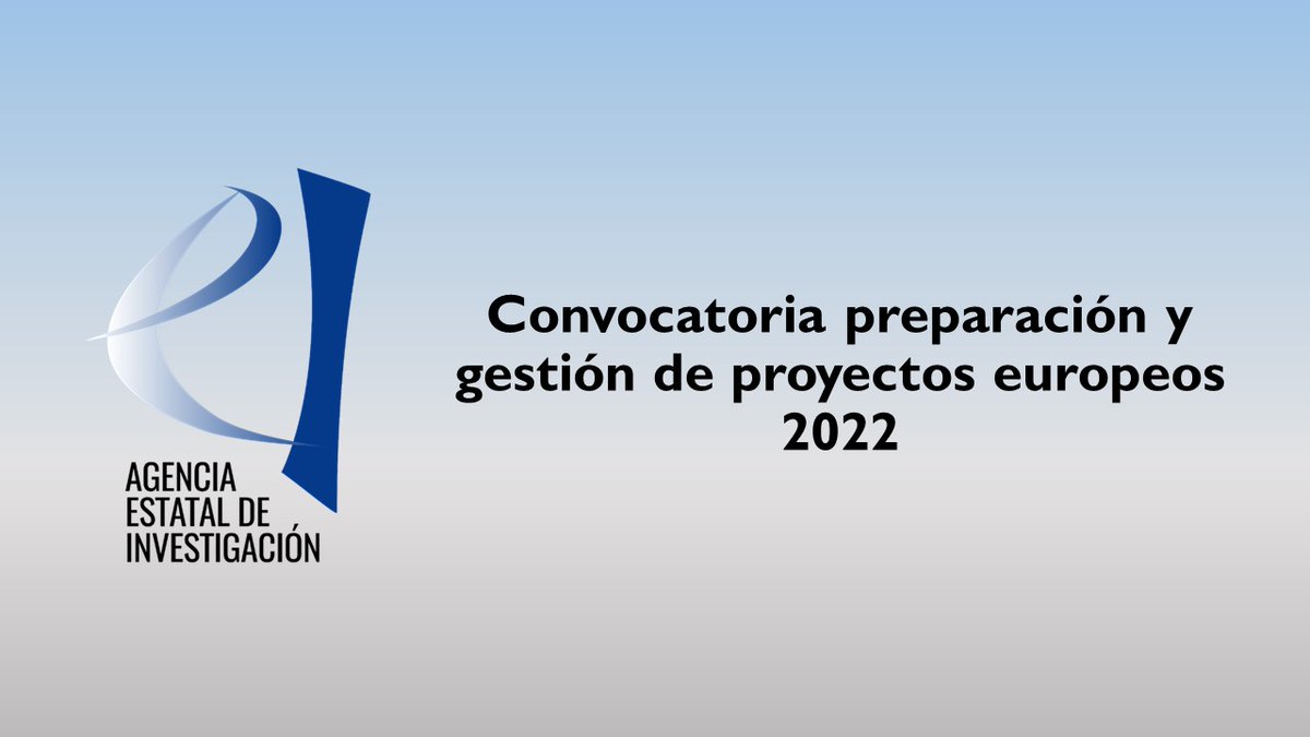 ℹ️ La <a href="/AgEInves/">Agencia Estatal de Investigación</a> ha aprobado la convocatoria del año 2022 de las ayudas para la preparación y gestión de proyectos europeos (antigua Europa Redes y Gestores - Europa Centros Tecnológicos).
➡️ bit.ly/3xDkK89
💰 11,9 M€
🗓️ Plazo solicitudes del 28 abril al 12 mayo 2022.