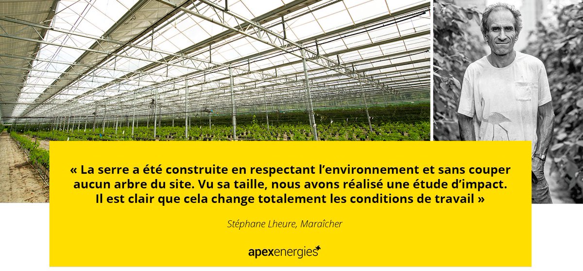 Apex_Energies's tweet photo. TÉMOIGNAGE CLIENT🔎Le projet Beauchastel contribue à la promotion d’une production locale, propre et durable. La serre de 25 000 m² et de 7 500 panneaux photovoltaïques est protégée d’une lumière trop directe et permet d’optimiser la production estivale 

https://t.co/yHZTQ8xYwO https://t.co/unhuurY3q8