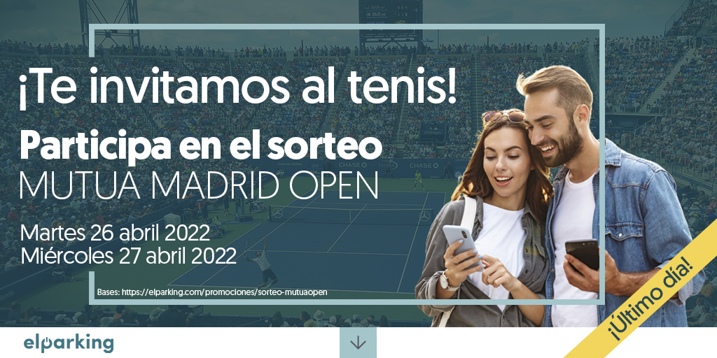 Participa en nuestro #sorteo de 2 entradas dobles para el <a href="/MutuaMadridOpen/">#MMOPEN</a> ¡y no te pierdas la fiesta del #tenis!
 
1⃣ Síguenos si aún no lo haces
2⃣ Haz RT a esta publicación
3⃣ Menciona con el hashtag #MMOPENELPARKING con quién te gustaría compartir este regalo.
 
#MMOPEN