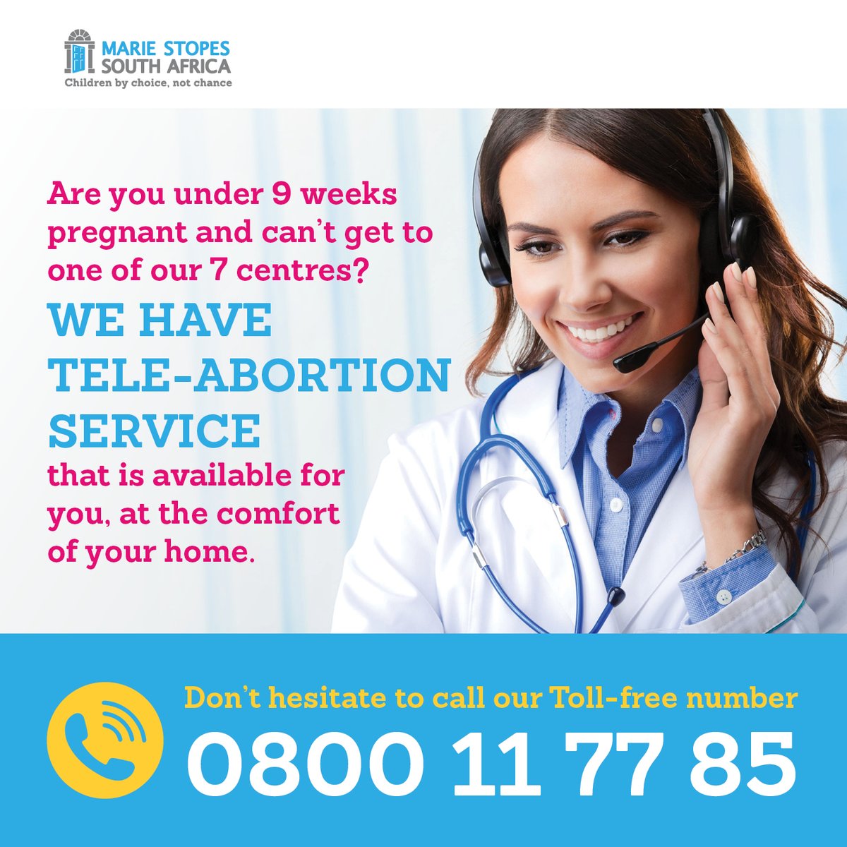 MarieStopes_SA's tweet photo. We are bringing you comfort and convenience.
Don't hesitate to contact us to make your booking on 0800 11 77 85. ☎
#TeleAbortion #AtHomeService #MarieStopesSA #WeCareForYou https://t.co/9DB82shrDe