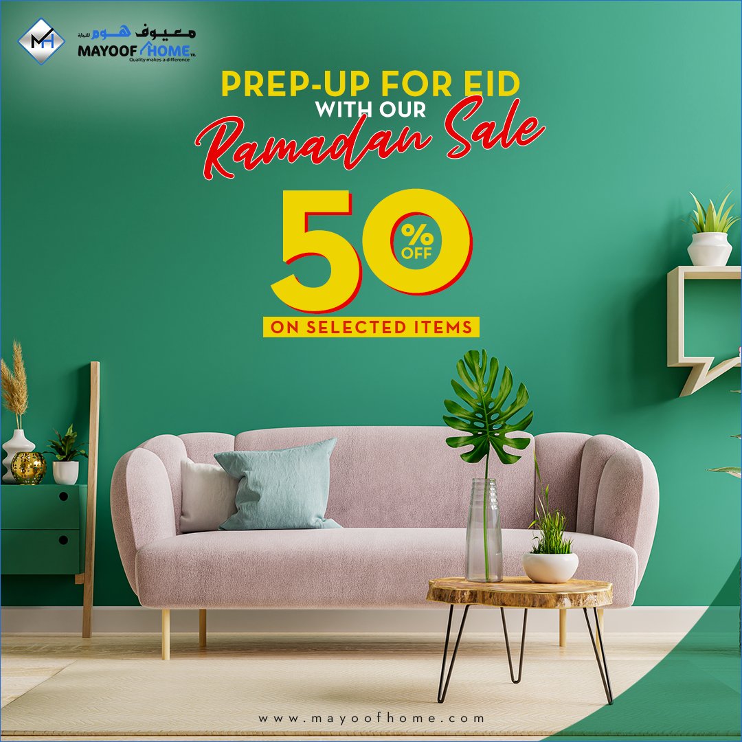 HomeMayoof's tweet image. Eid is just around the corner, and what better way to celebrate than by giving your home a fresh look. 

Visit our showrooms:
Fujairah: Mohd Bin Matar Road
Abu Dhabi: 10th Street, Mussaffah 4
Or Call @ 092226606

#MayoofHome #PartSale #HomeCare #Furniture #Discount #Offer #Sale