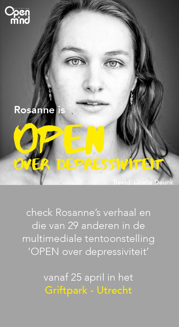 Vanaf 25 april kun je de prachtige en indrukwekkende tentoonstelling ‘Open over depressiviteit’ bezoeken in het Griftpark in Utrecht. Een aanrader voor iedereen want er rust nog een te groot taboe op praten over depressie #openoverdepressiviteit ⁦<a href="/st_openmind/">stichtingOpenmind</a>⁩