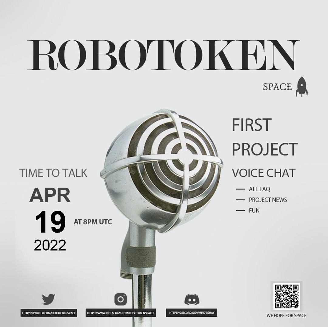 ROBOTOKENSPACE's tweet photo. 🚨TODAY AMA SESSION AT 8pm UTC🚨 We will tell you many important details about our NFT as well as our future goals🤖 Don’t miss! #Robotoken #RobotokenNFT #robotokenspace https://t.co/9MCtQ0KMJ0