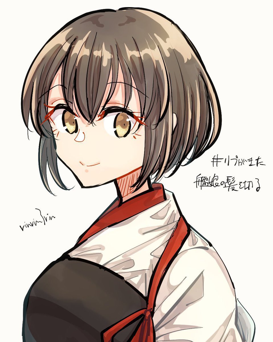 ashigara (kancolle) 1girl solo brown eyes brown hair hairband alternate hair length short hair  illustration images