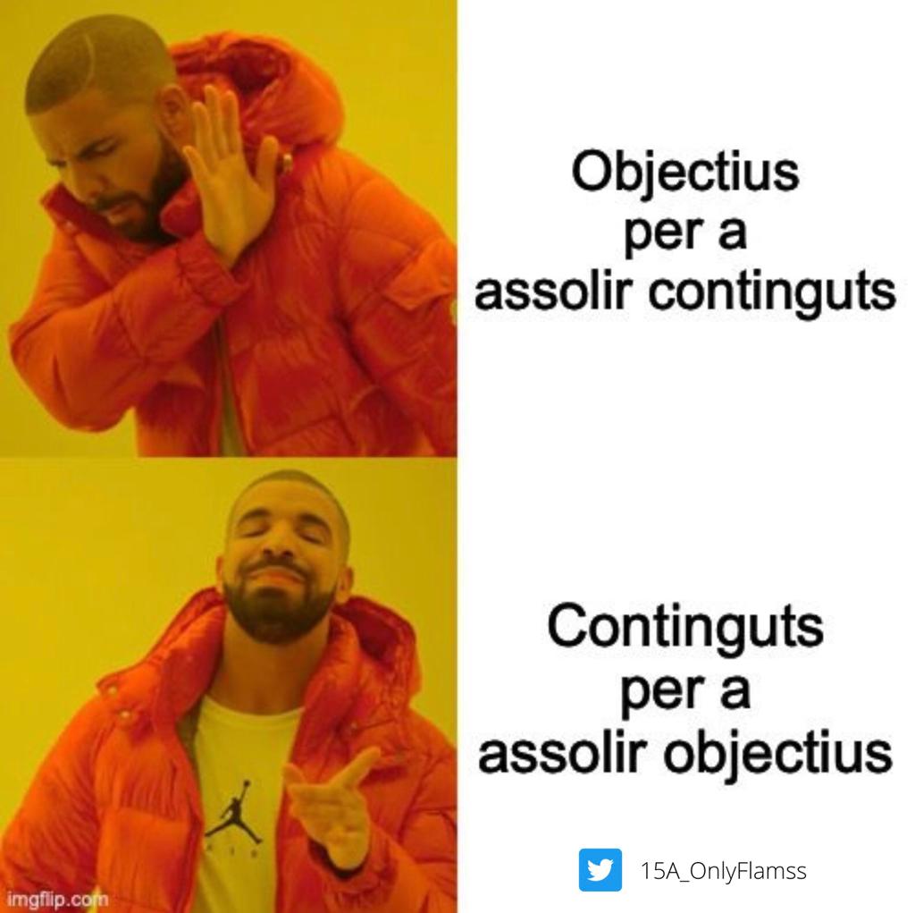 15A_OnlyFlamss's tweet photo. ‼️ REPTE 8 ‼️

Dos conceptes que no hem de confondre: els objectius didàctics i els continguts 👀

#2022_PEAFE https://t.co/As3fyiGGZC