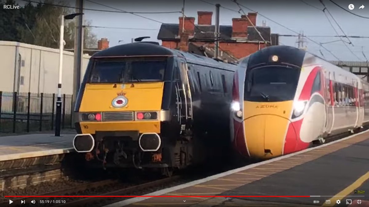 simontdeane's tweet image. A nice little grab from Saturday while waiting for the class 40 to pass. @LNER 91110 BBMF stood at Grantham with an Azuma passing at speed. It's great to still see the odd celebrity on the tracks! @railcamlive out and about!
