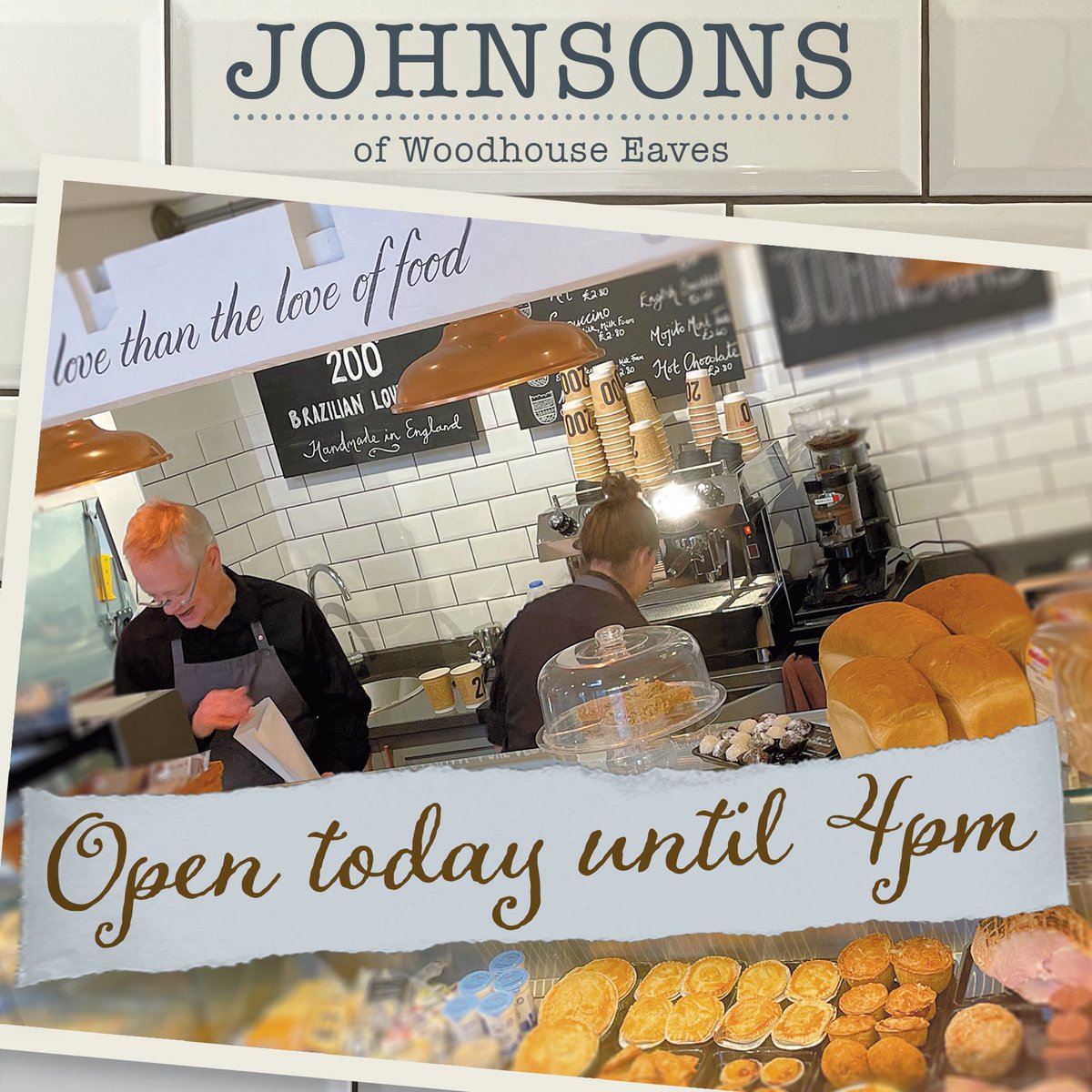 Morning all. Hope you’ve all had a lovely Easter weekend! ☀️
We’re all back today with our range of deli produce and fresh meats. 
And of course glorious <a href="/200Degs/">200 Degrees Coffee</a> freshly ground coffee!
#eatjohnsons #woodhouseeaves #realcoffee