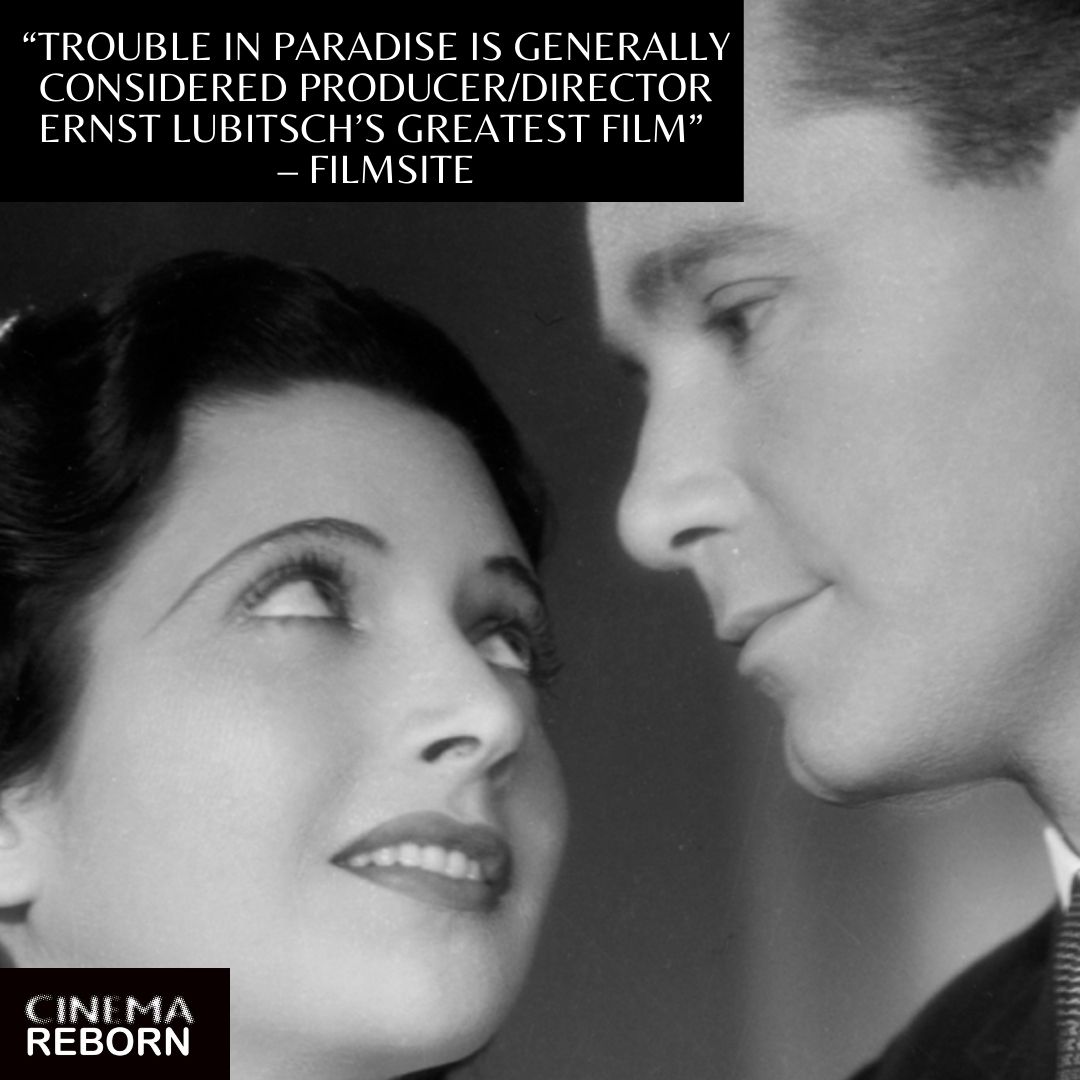 CinemaReborn's tweet photo. Catch Ernst Lubitsch’s sophisticated, jewel-thief romantic comedy Trouble in Paradise (1932) at this year’s festival!  
6:00 PM THURS APRIL 28TH// 11:00 AM FRI APRIL 29TH  Randwick Ritz @randwickritz 
Tickets in bio and at https://t.co/fv8KfRIiUa
#sydneyfilmfestival #filmfestival https://t.co/ycI9yiya4Y