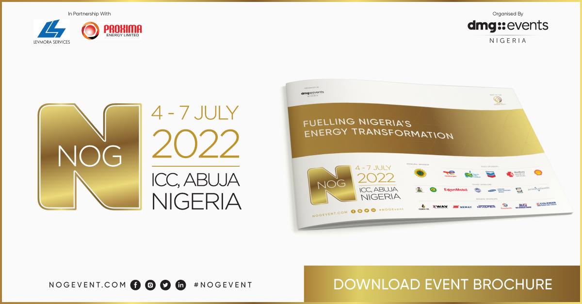 NOG 2022 will focus on the strategies that will be employed by the Nigerian government. Website: nogevent.com
Contact us: NOGEnq@dmgevemts.com
#NOGEvent #NOG22 #NOG #Nigeria #PIA #FuellingNigeriasEnergyTransformation #Abuja #NOGConference #NOGExhibition #Event #Energy
