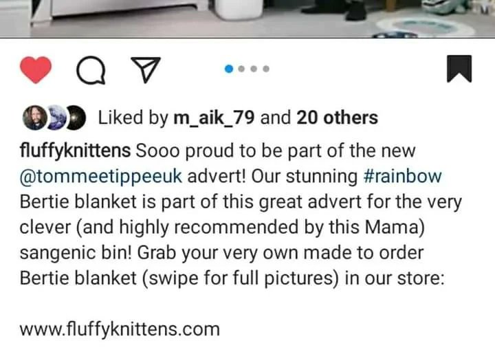 FluffyKnittens's tweet photo. Oh my goodness!!! Today marks 3 years since we were contacted by Tommee Tippee to have one of our blankets in an advert! It's a bit blink and you'll miss it but such a massive milestone for us ❤
#tommeetippee #FluffyKnittens #dreambig #handmade #crochet #CraftBizParty https://t.co/DR8whdnhS0