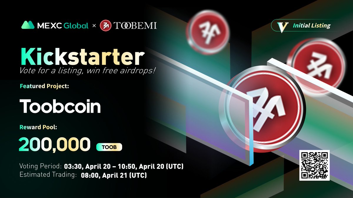 MEXC's tweet photo. Presenting the new #Kickstarter session with @toobemiofficial
  
🗳Vote with $MX to get $TOOB listed and share 200,000 $TOOB 
⏰Period: 03:30 - 10:50 Apr 20 (UTC)
📈Trading: 08:00 Apr 21 (UTC)

Details: https://t.co/5oD1a20nHt

💚Sign up: https://t.co/9v8Mpo7UAs

 #Toobemi #MEXC https://t.co/dhQgSzmSk1
