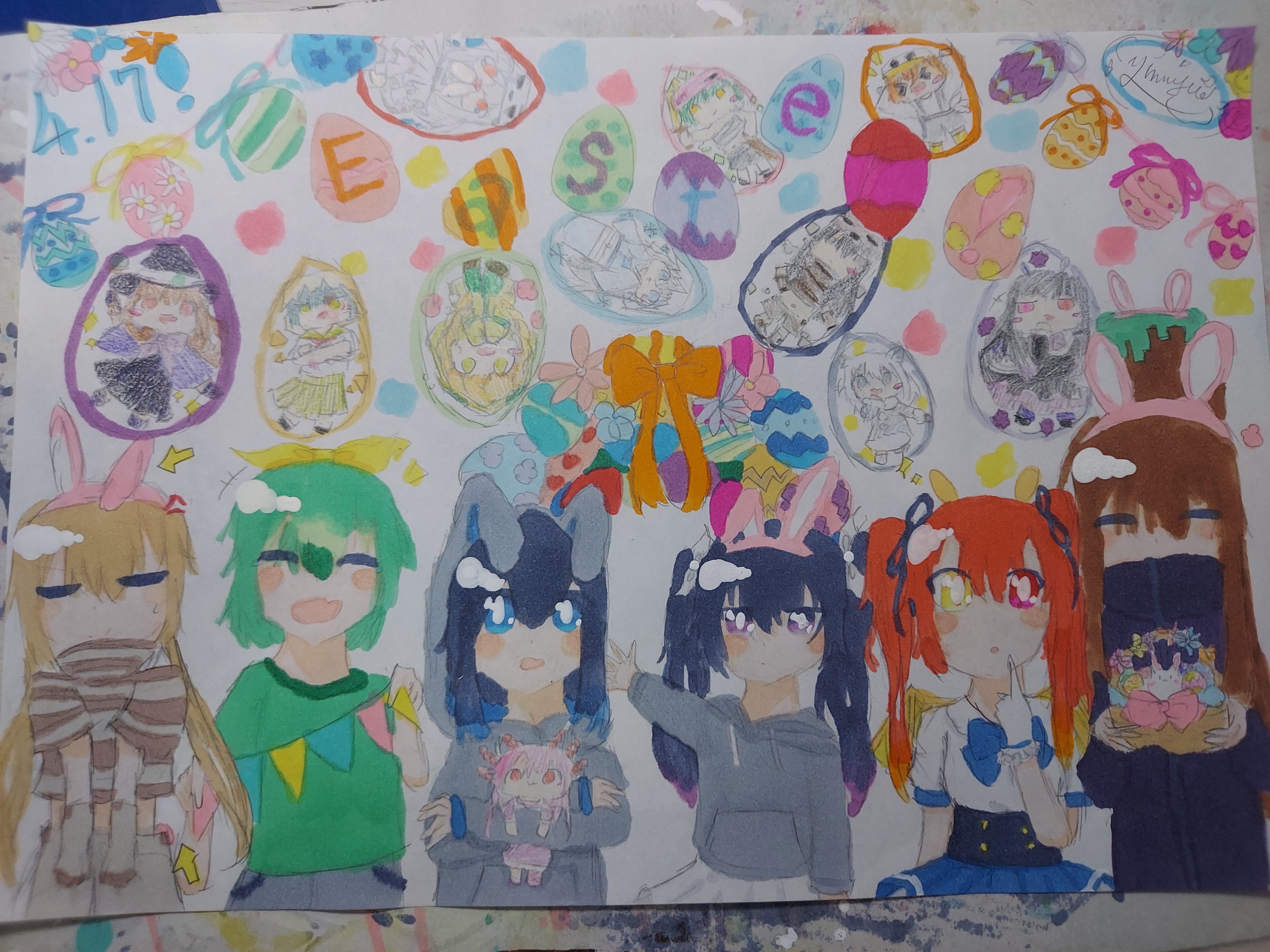 みらみゅん 色塗り終わりやした それぞれの卵の色考えるの大変でしかなかった Happy Easter マカロンアニメ工房 Macaronpic イースター イースターイラスト T Co R5nr2m9wen Twitter