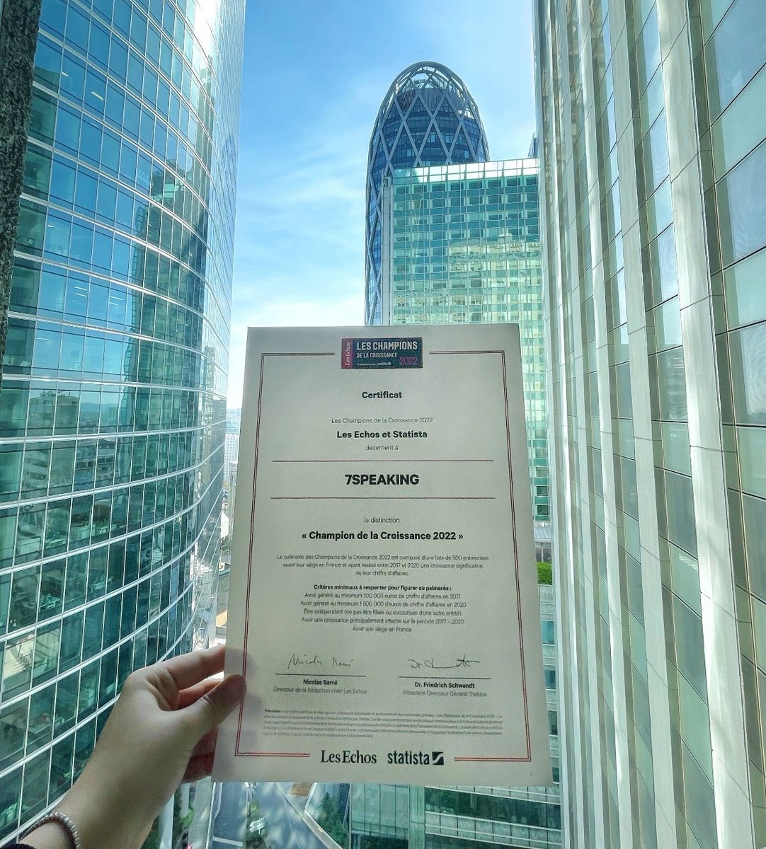 Nous avons le plaisir de vous annoncer que 7Speaking fait parti, pour la deuxième année consécutive, du classement "Les Champions de la Croissance 2022" 🔥
#Formation #LesEchos #Apprentissage