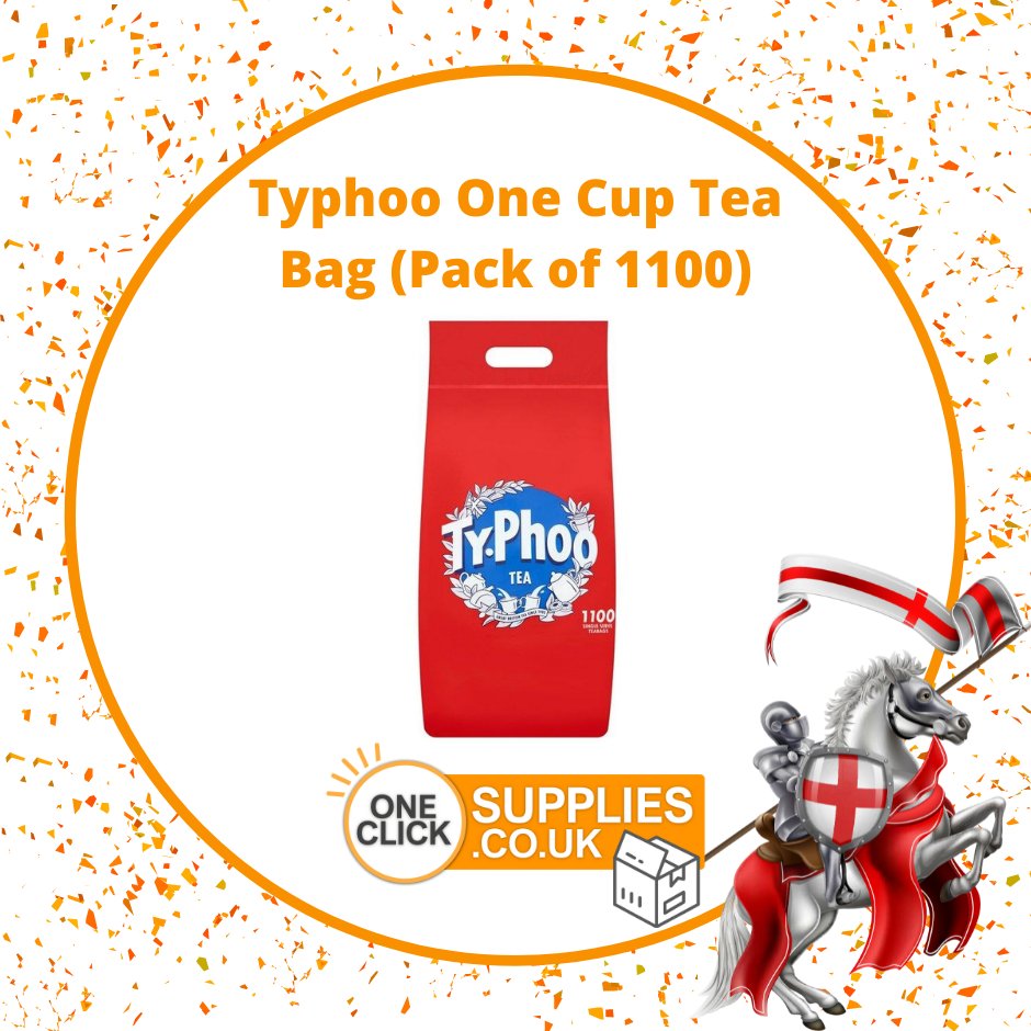 OneClickSuppli1's tweet photo. This large catering pack is ideal for high volume users. Typhoo tea is sourced from tea suppliers that meet the living and working conditions specified by the Typhoo Quality Assurance Programme. 

#oneclick #onlineshopping #ecommerce #typhoo #stgeorgesday #british #britishtea https://t.co/hFMtpCEAaS