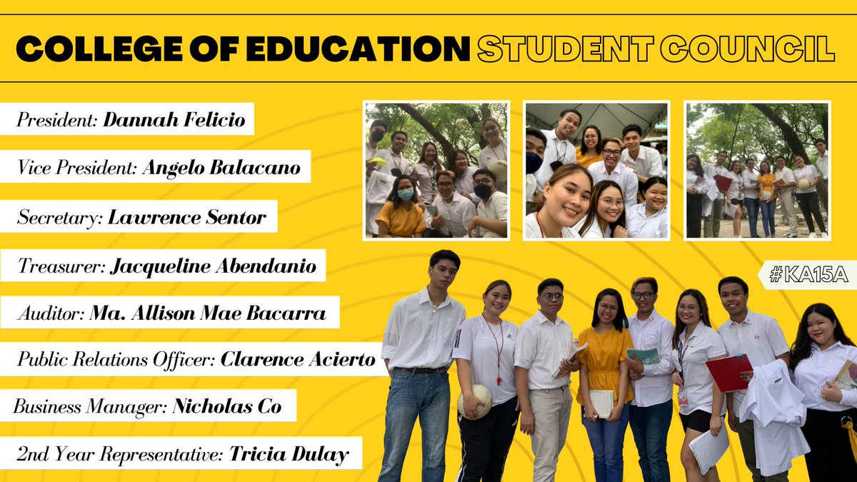_aciertwo's tweet photo. Ang CEduc Student Council Slate ay narito, kasama niyo sa pag-angat! 💛

Sa CEduc SC, serbisyong para sa lahat, Eduk sabay-sabay aangat. 

#KA15A
#DoblengSerbisyoAtKalingangTotooAngMatatamoKapagMayACIERTOSaKonseho💛🍏 https://t.co/bBMWmK1mps