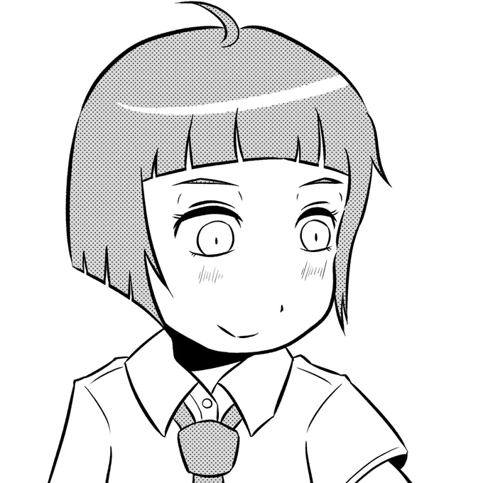 #いとしのショート女子展 漫画風と鉛筆画風おかっぱ( 'ω' ) 