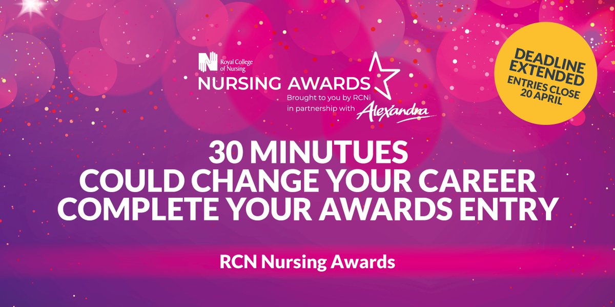 Public service announcement for nurses caring for older people: if you've started but not quite finished your entry for #RCNNursingAwards there's still time! Entries close 20 April. rcni.com/nurse-awards