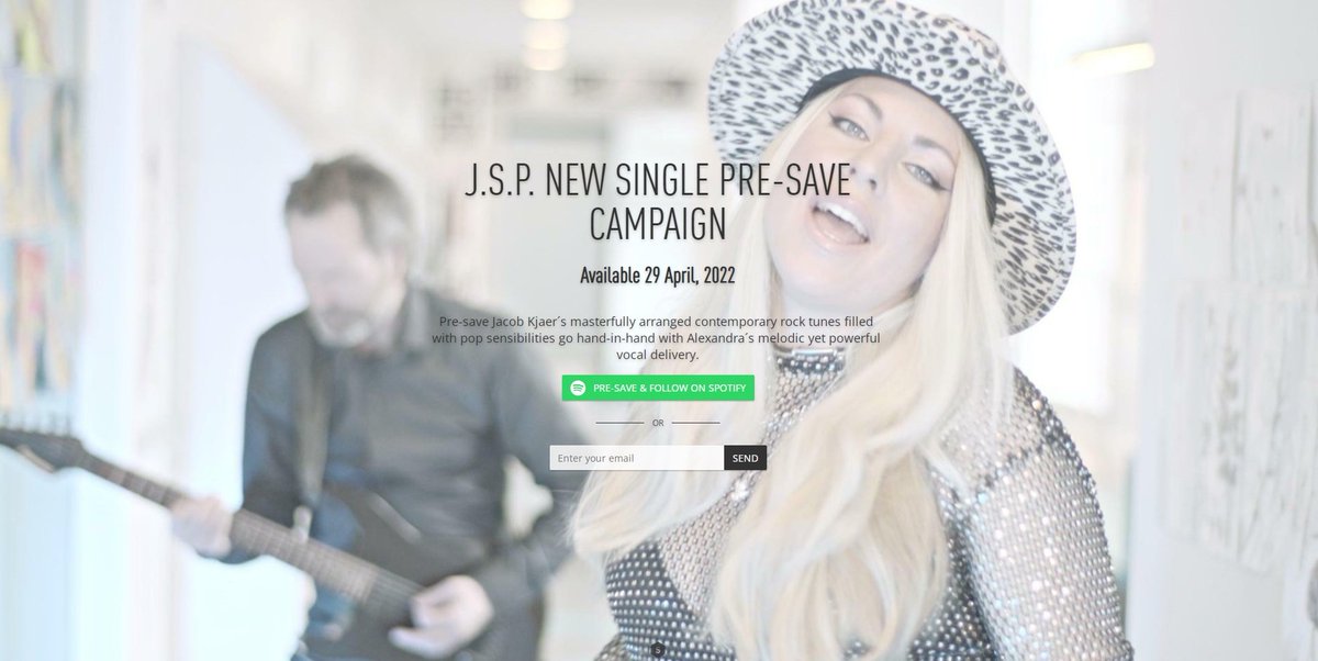J.S.P.: PRE-SAVE NEW SINGLE “ONE IN A MILLION” ON SPOTIFY AND YOUTUBE: show.co/jVopRcd
.
.

#softrock #modernmetal #modernrock #jacobkjaer #alexandraandersen  #royalhunt #spotify #spotifypresave