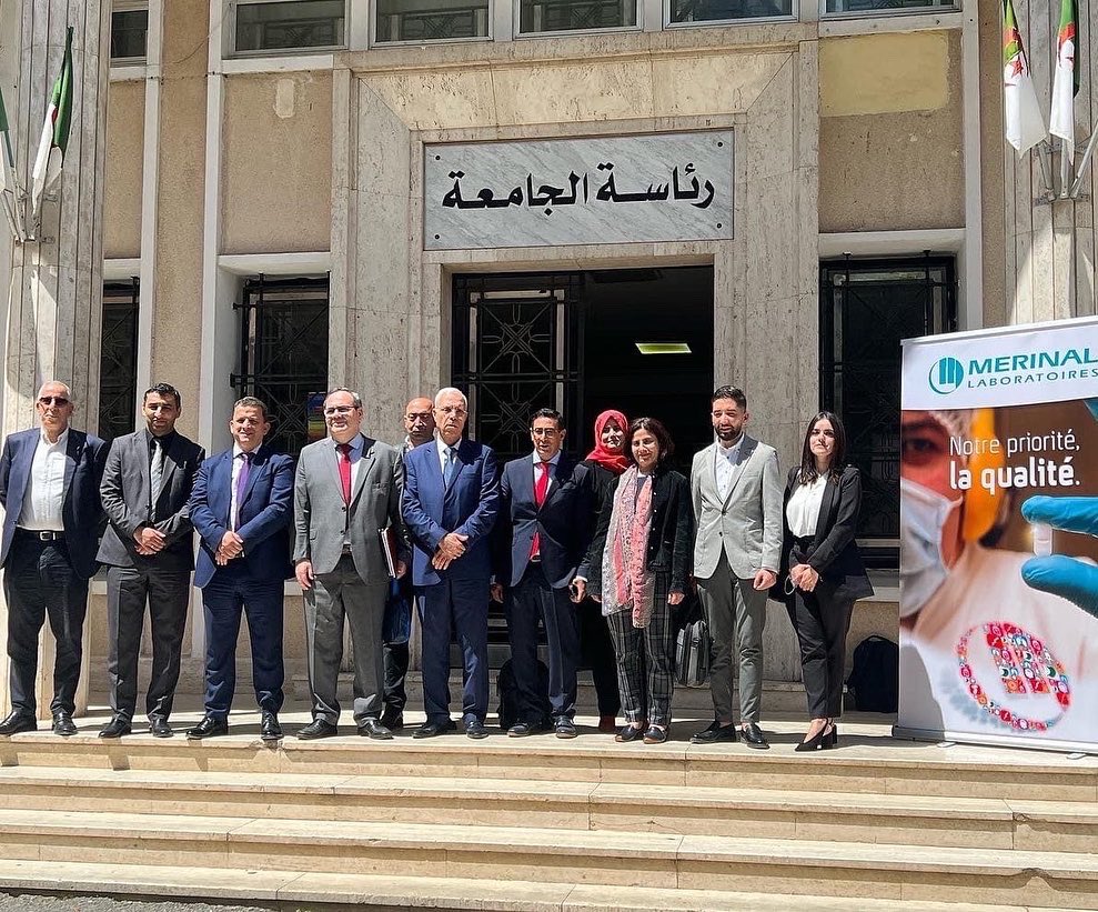 LaboMerinal's tweet photo. L'université Alger 1 et Merinal ont signé lundi 18 avril, un accord cadre visant le renforcement de la coopération, de la formation et de l'orientation professionnelle dans le domaine de l'industrie pharmaceutique. #Algérie https://t.co/WjjRoU78w3