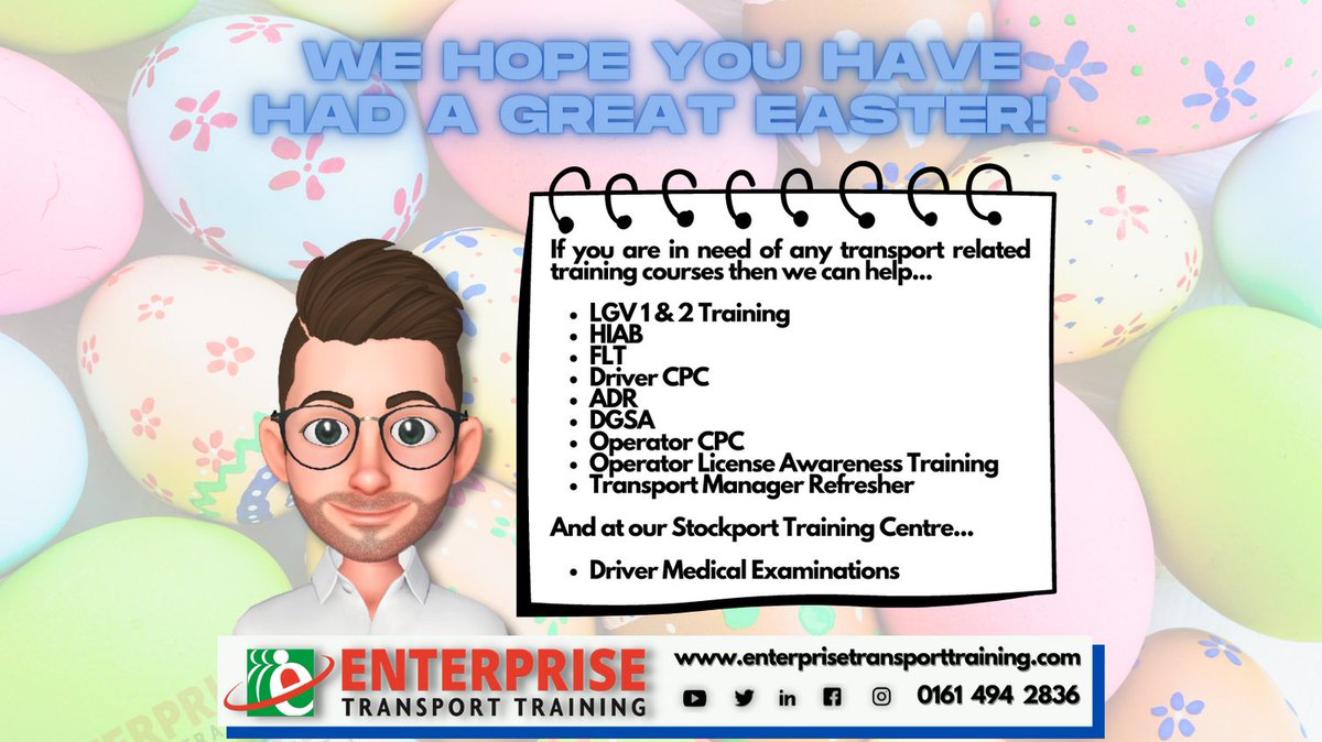 EnterpriseTT_'s tweet photo. Happy Easter from Enterprise Transport Training! #easter #transporttraining #lgv #hgv #psv #pcv #training #transport https://t.co/LbifFuyBpw