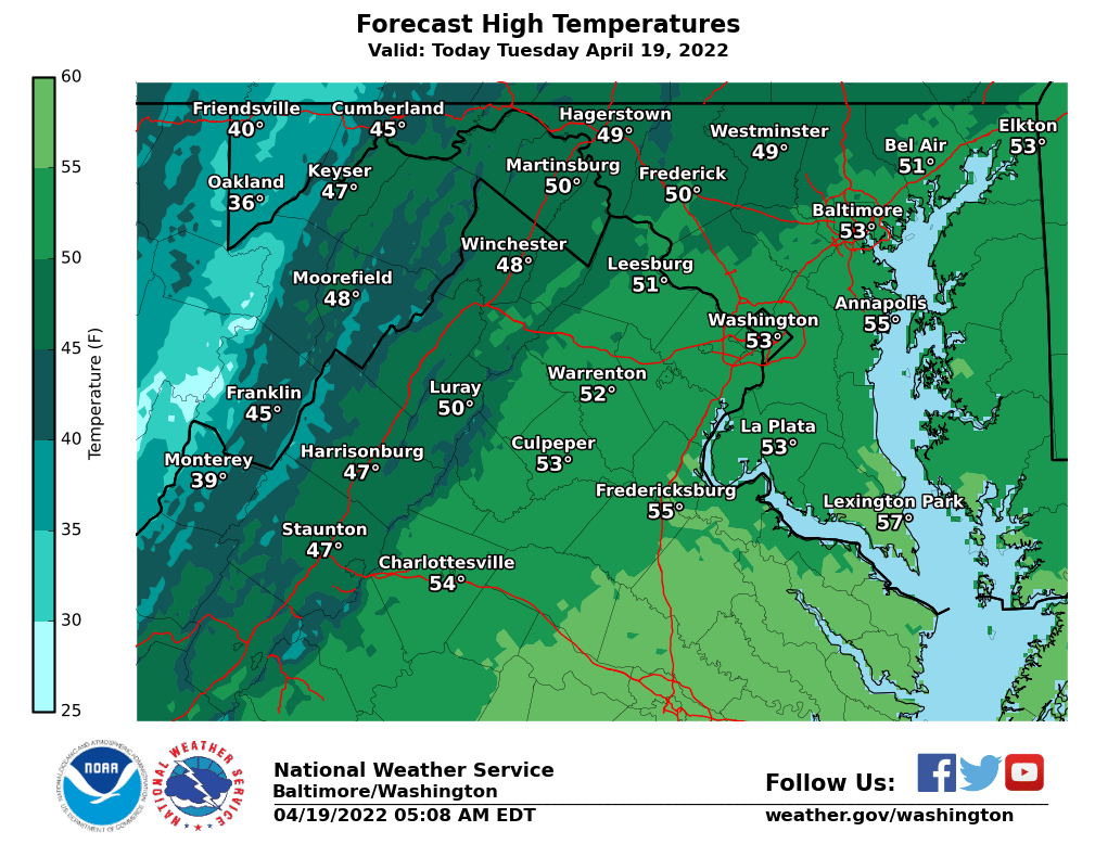 NWS Baltimore-Washington on Twitter: "Breezy with mostly cloudy skies