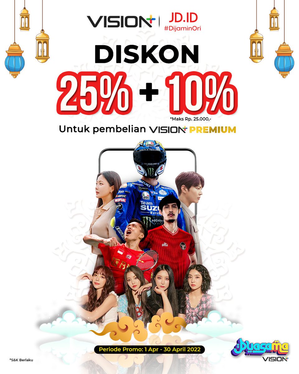 Official_MNCTV's tweet photo. PENGABDI DISKON MANA SUARANYA!
Kalau kamu membeli @visionplusid Premiun di https://t.co/UOoltIWFcx dapatkan potongan diskon 25% + 10%.
Tunggu apa lagi? Yuk berlangganan Vision+ sekarang juga! https://t.co/0DaGlw4EHX
#visioplus #VisionplusXJDID https://t.co/QOGgcLk3am