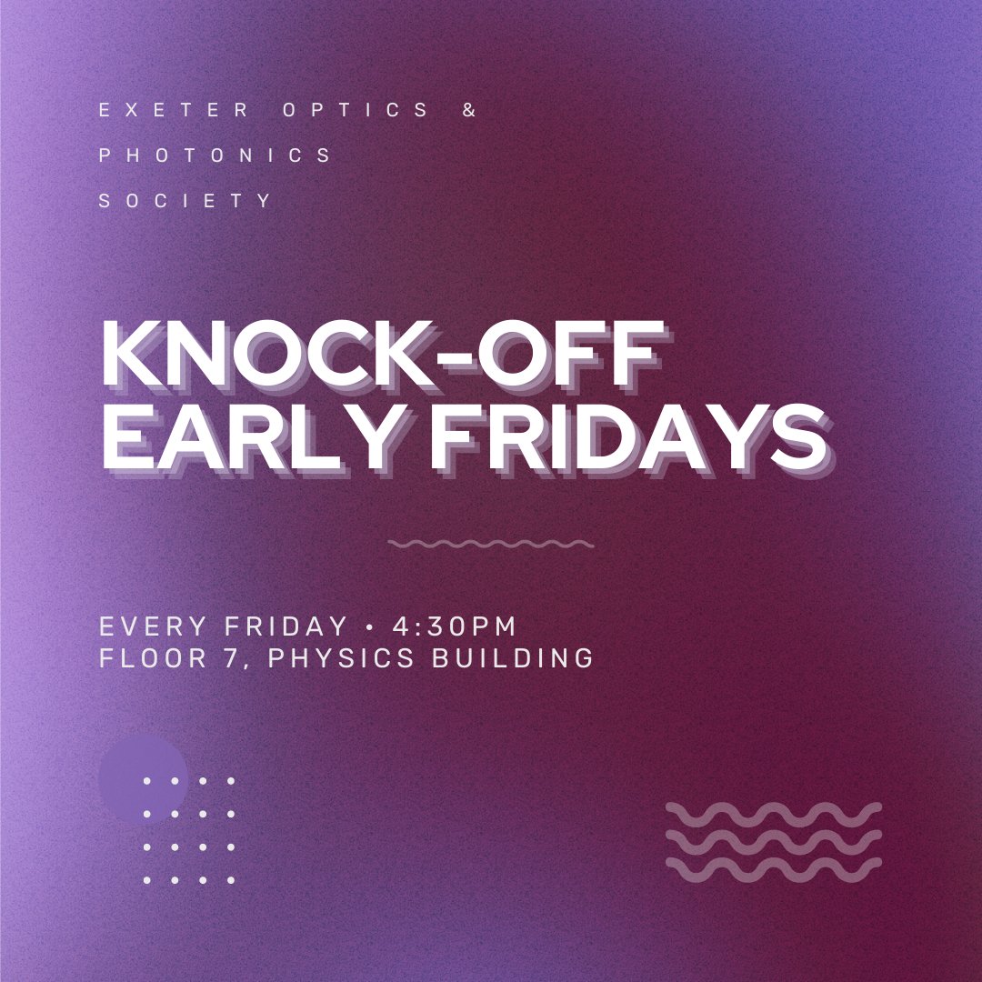 Exeter based? Come and check out our new weekly get-together, launching this Friday! 4:30pm, 7th floor of the Physics Building. All are welcome for an afternoon of catching up, meeting new people, and of course, free snacks! See you there :D