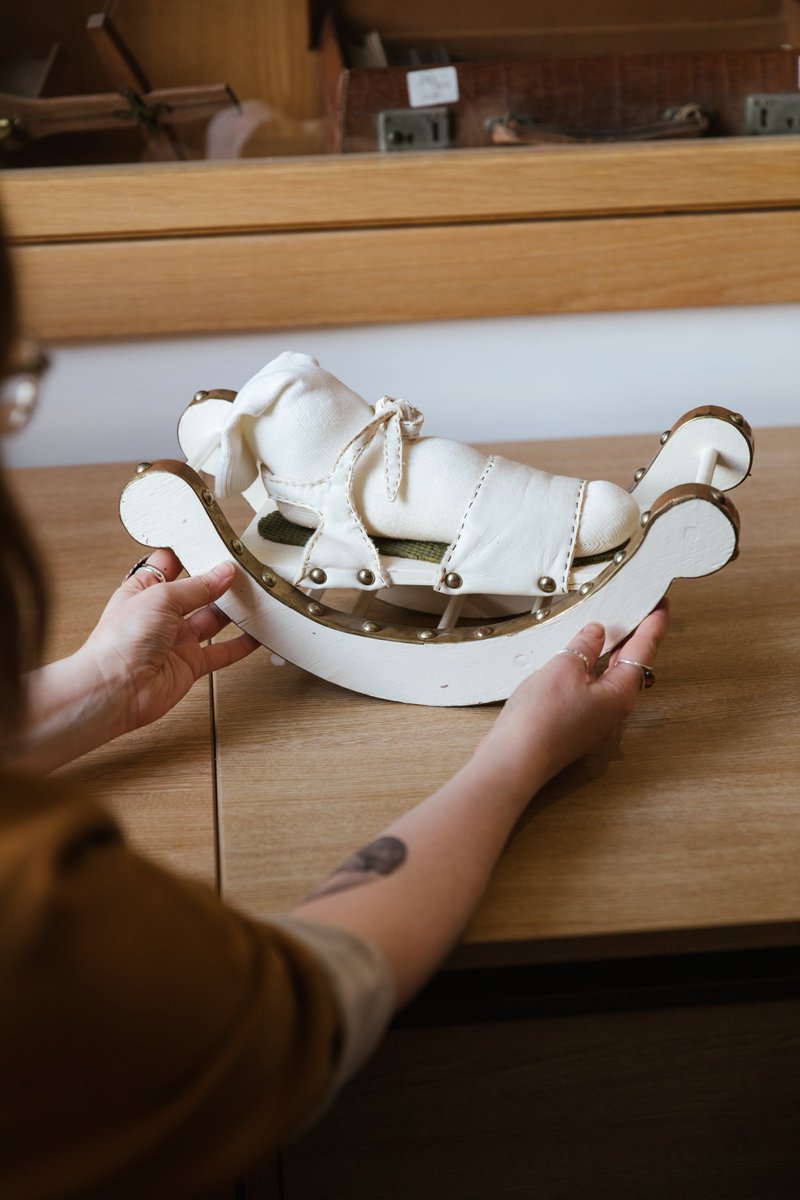 In the second instalment of our conversation from the archive with Cubitts we explore the theme of curiosity.
Pictured here is a shoe made by Helen Chadwick when she was at university, one object of many from our extensive collection held in the Archive of Sculptors’ Papers.