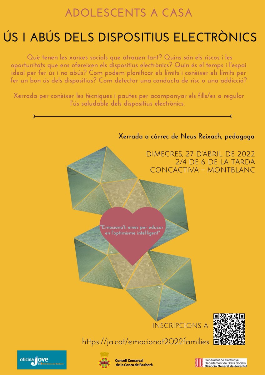 se_conca's tweet photo. 3a edició del programa Emociona’t . 📅27 abril 🕕17.30h ➡️Concactiva. Inscripció: https://t.co/N1ERMPeV3c
https://t.co/ZHvDuaRjlA https://t.co/nFmuv24S05