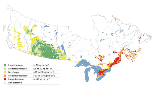 Curious about SOC in Canada? Here are the Soil Organic Carbon Trends by Region in Canada. Need more information? Contact us or visit our website soilcc.ca compost.org #savesoilatunccd #savesoil #consciousplanet #sadhgurujv #CdnSoilWeek22