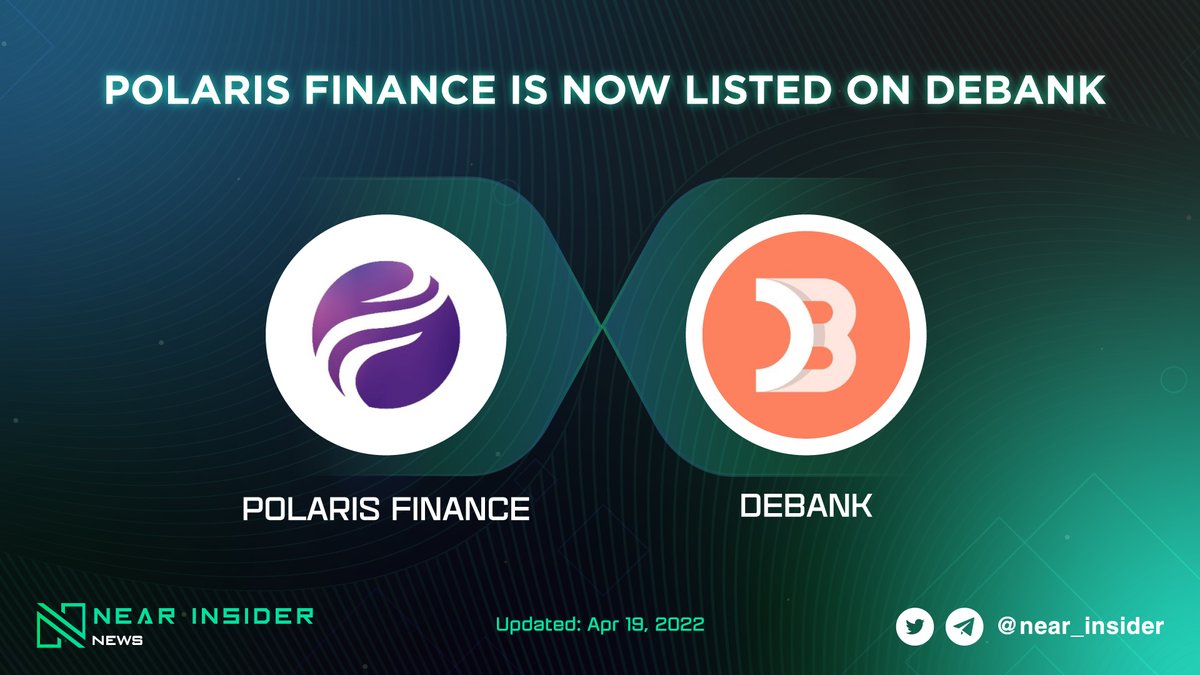 near_insider's tweet image. 📢 @PolarisFinance_ is now listed on @DeBankDeFi 

#PolarisFinance information is now able to be tracked on #Debank 🤩

Check out:
🟢 debank.com/projects/auror…

#Nearinsider #NEAR $POLAR