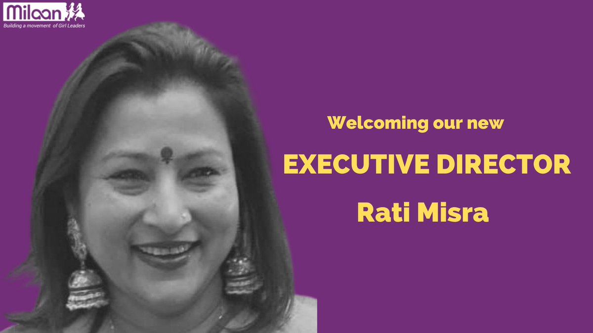 SupportMilaan's tweet photo. We're thrilled to welcome @ratimisra as our Executive Director. We're full of gratitude to see her transition from an invaluable board member of Milaan for a decade to the role of Executive Director where her immense experience will help scale the organization &amp; deepen its impact https://t.co/DCyzR24a5F