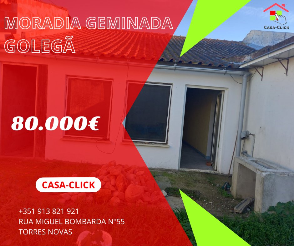 CasaClick3's tweet image. ❗️MORADIA GEMINADA T2❗️
📍Golegã
🛏 Moradia Geminada T2 com uma área total de 170 m2 localizada na Golegã, distrito de Santarém. A moradia encontra-se em remodelação. Conta com 2 quartos, 1 WC, garagem e cozinha.
📞 Contacte-nos para mais informações!