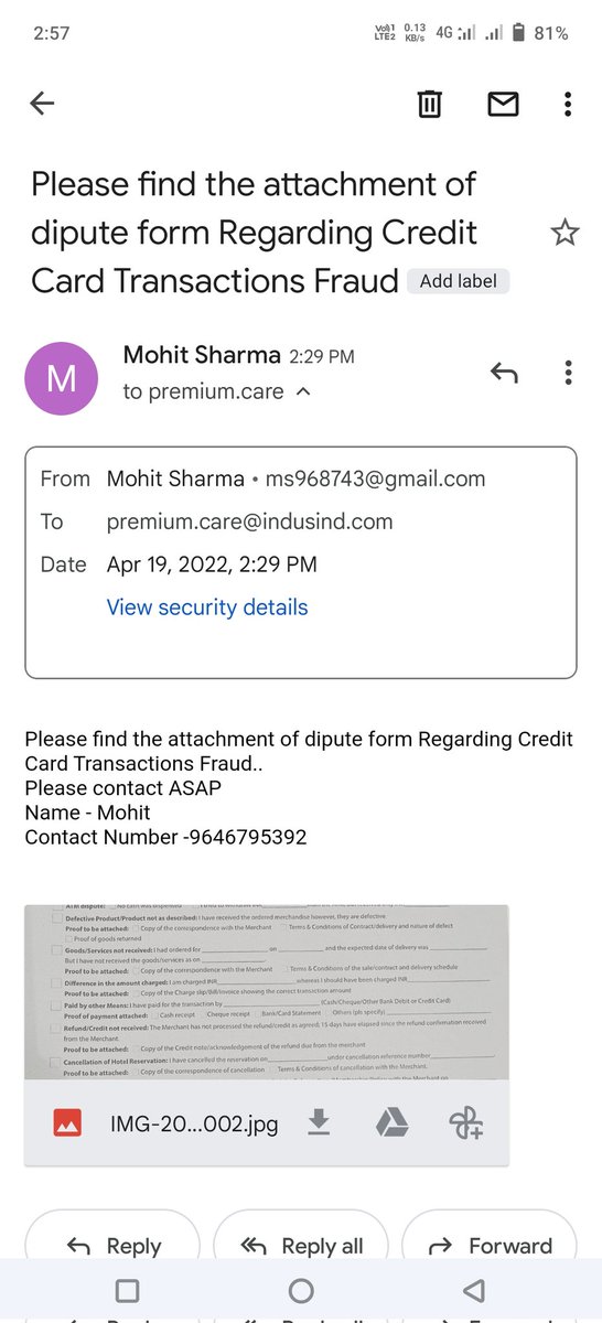 Ms7009938200's tweet photo. Your bank mail also show fraud. It's reverse back when ever I send mail @RBI @Rashxiii @nsitharaman @MyIndusIndBank
@KathpaliaSumant
It's totally fraud and bank also not listen to their customers https://t.co/VebdvhaLrw