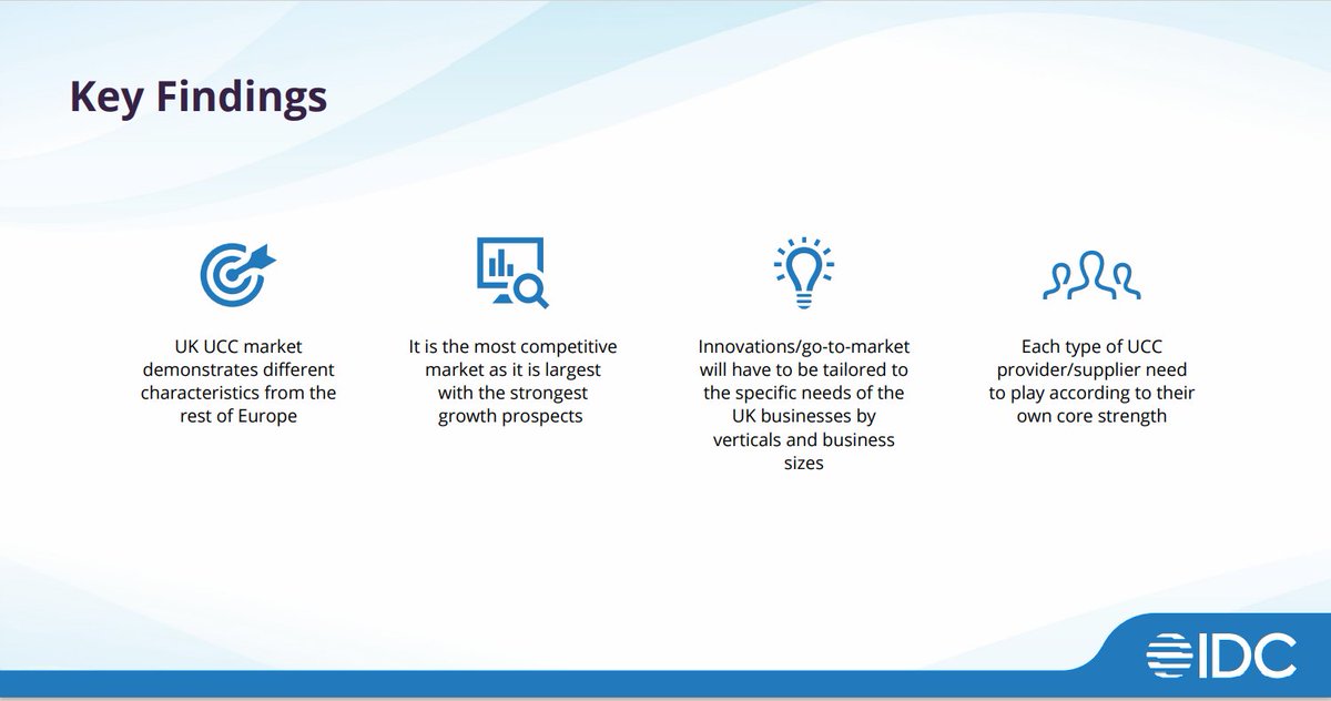 Please share some highlights from a new report in the IDC European #UCC research program titled 'Country Focus-the UK' based on end user survey and market data. Many interesting insights and market guidance. Next Germany, France and the Netherlands. Stay tuned!