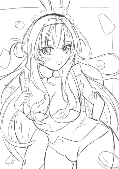 先日アップしたとうかちゃんイラスト
ラフ〜完成の図
今回は各段階ごとに加筆修正を結構してました 