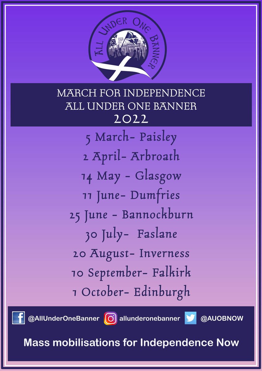 MARCH FOR INDEPENDENCE - 2022
#AUOBNOW 🏴󠁧󠁢󠁳󠁣󠁴󠁿
