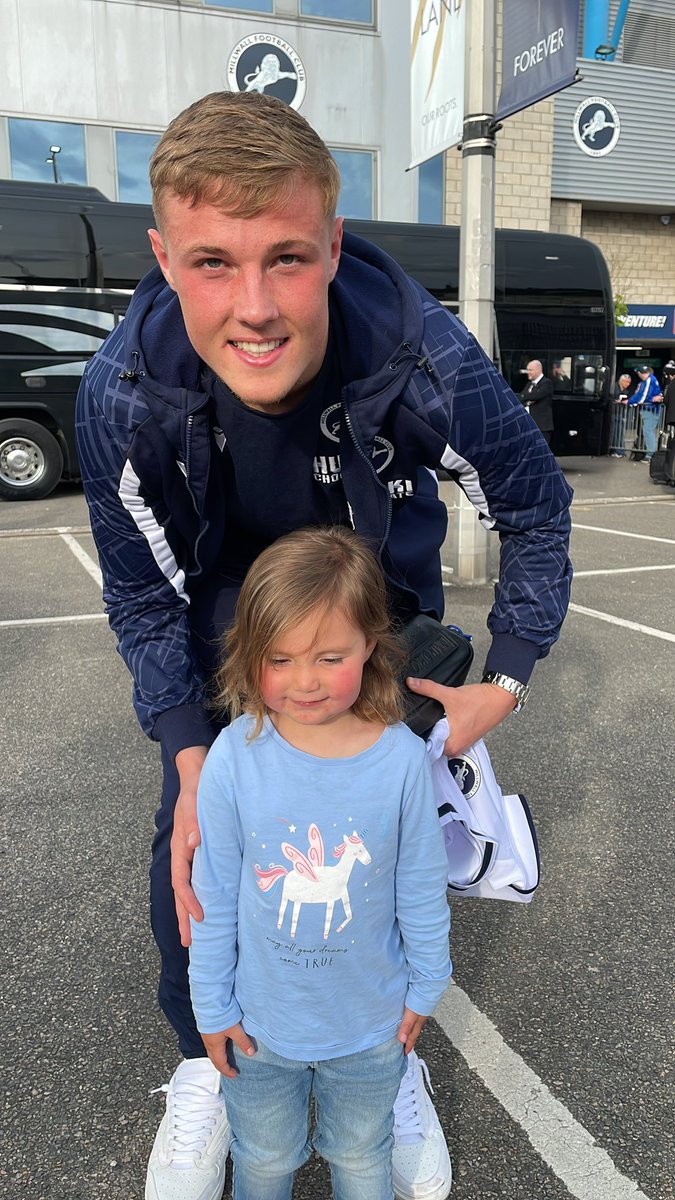 My daughter had a great time meeting the Millwall players for the first time.