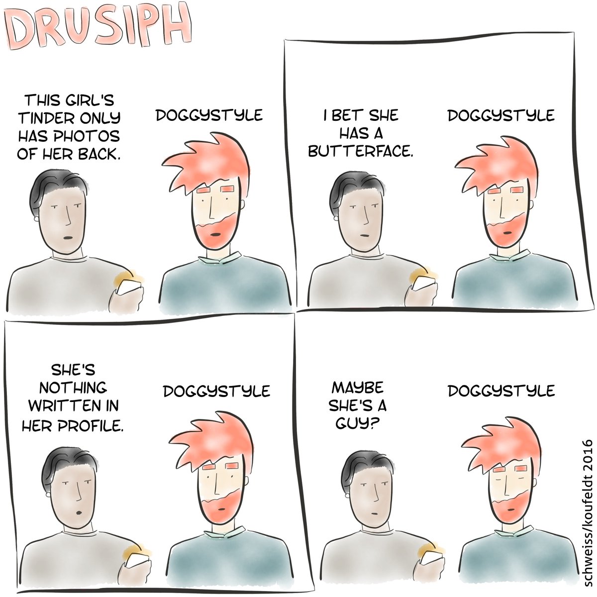 drusiph's tweet photo. #drusiph #comic #comicstrip #comicbook #comedy #cartoon #webtoon #webcomic #webseries #writing #satire #sarcasm #joke #laughter #humour #comedian #standcupcomedy #conversation #dialogue #dating #onlinedating #datingapps #sex #doggystyle #openminded #sociallife #socialmedia #pics https://t.co/7U11ZxIZzX