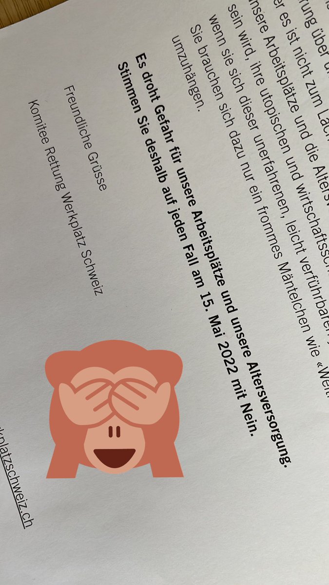 Das #KomiteeRettungWerkplatzSchweiz behauptet: Aufgrund Stimmrechtsalter droht Gefahr für unsere Arbeitsplätze und Altersversorgung. Die meisten 16jährige sind Verantwortungsvoll. Schliesst nicht von Euren Kindern auf andere.
#kantonzürich #abstimmung #kantonzh #SRA16 #SRA16ja