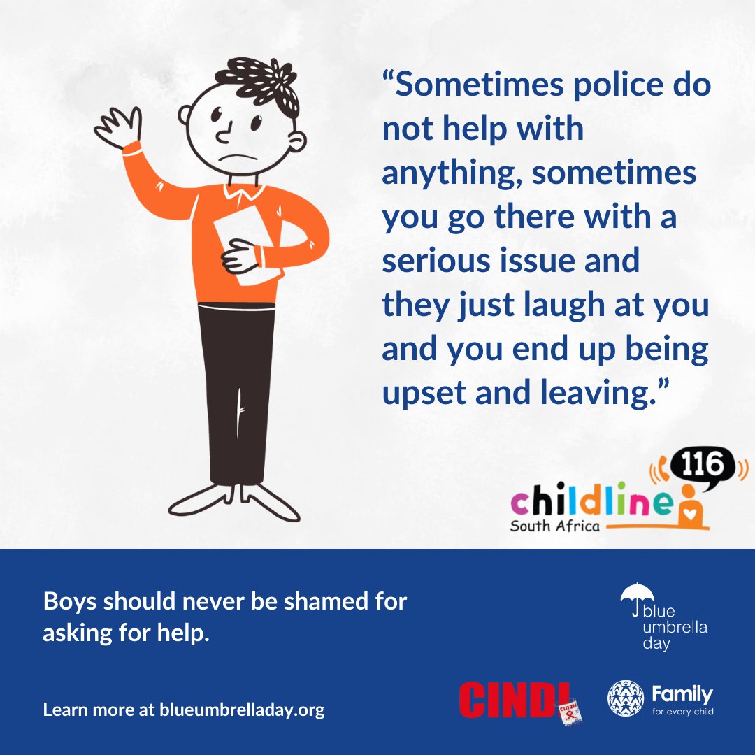 cindi_network's tweet photo. This week we are raising awareness about boys affected by sexual violence. To find out more about what boys and caregivers had to say about this topic, download our research with @ChildlineSA https://t.co/K8Y0m9N4fN https://t.co/u4LEjL8mYH