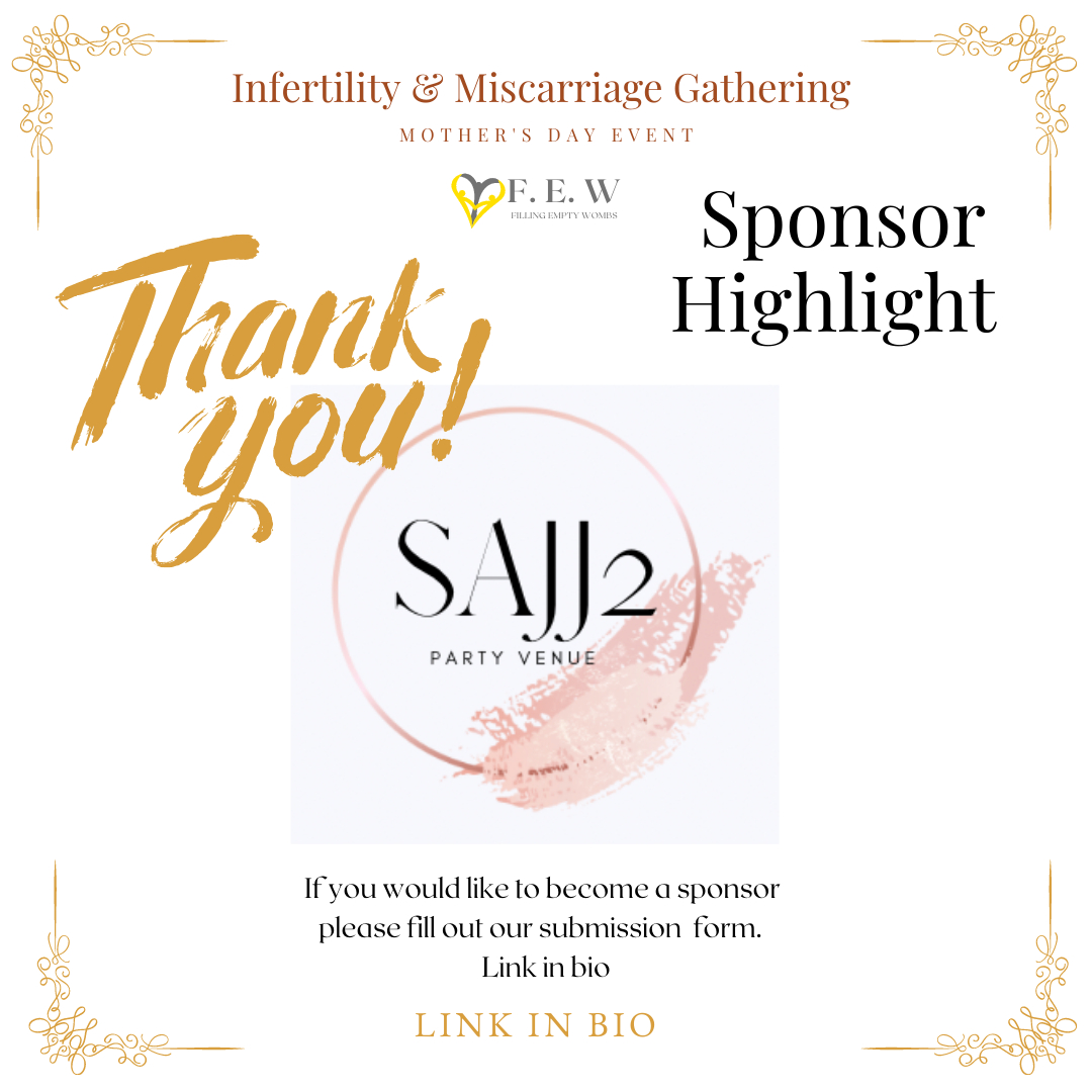 fillingemptywom's tweet photo. Thank you, @sajj2partyvenue, for sponsoring our Infertility &amp; Miscarriage Mother's Day Gathering.

If you haven't purchased your tickets, do so now while supplies last.  The link is in the bio.

 #Fillingemptywombs #few #ttc #ttccommunity #ivf #iui #infertility #infertilitywarri https://t.co/iBuDWxBjEZ
