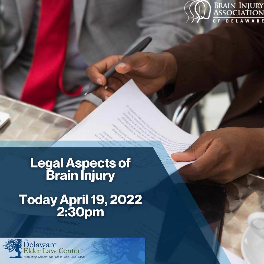 BIADE's tweet photo. Join us, TODAY!
Attorney Wade Scott discussion on Legal Aspects of Brain Injury!
Click here to register -> https://t.co/tUhuDdQrHP
#BIADE
#BrainInjury
#WadeScott
#DelawareElderLaw
#EducateDelaware https://t.co/sXsqTNLJIn