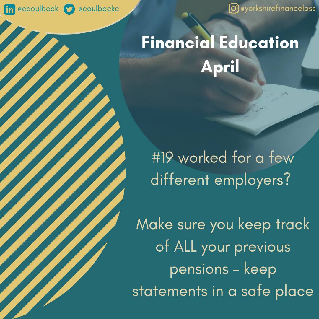 LockFinancial's tweet photo. It’s easy to lose track of old pensions, especially if you only worked somewhere a short while. You may still have pensions from old jobs - it’s worth digging out statements, contacting past employers. Seek financial advice if unsure or want to know more #financialeducation https://t.co/yLCo3pboay