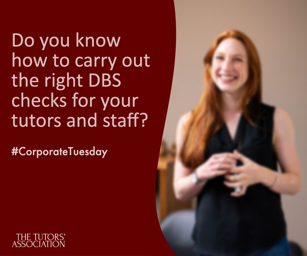Do you know how to carry out the right DBS checks for your tutors and staff? TTA actively represents the interests of its corporate members to the media and government ministers and officials to support the role of tutors and tuition companies. bit.ly/3EDpWta