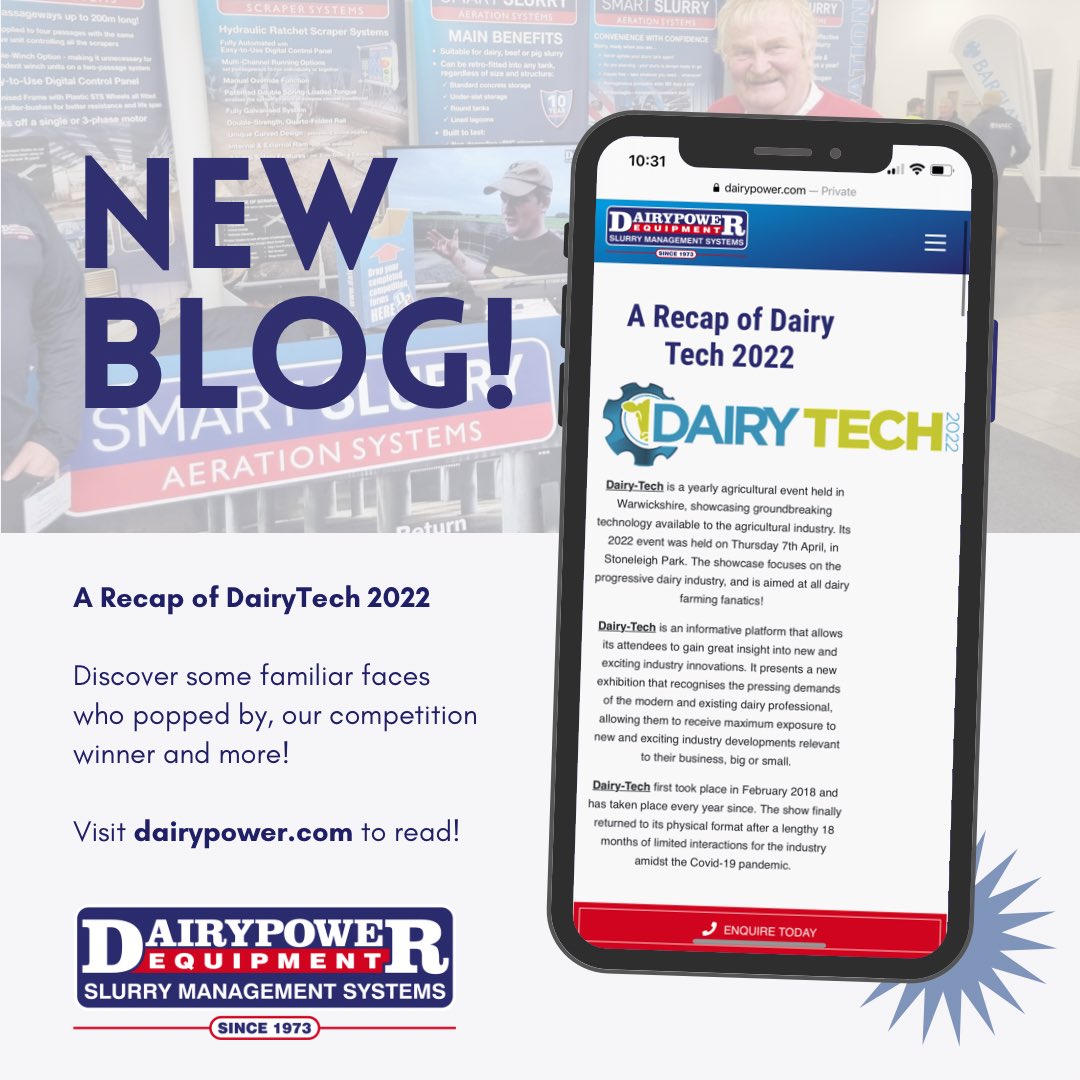 DairyPowerEquip's tweet photo. New Blog now live 🚨

A Recap of @Dairy_TechUK 2022

Read here ➡️ https://t.co/xTD3nqEZwW

#Dairypower #Aeration #AeratedSlurry #SaferSlurry #SmartFarming #EfficientFarming #SaferFarming #NextGeneration #Cattle #SlurryTechnology #manureaeration https://t.co/FRHX0hWRCI