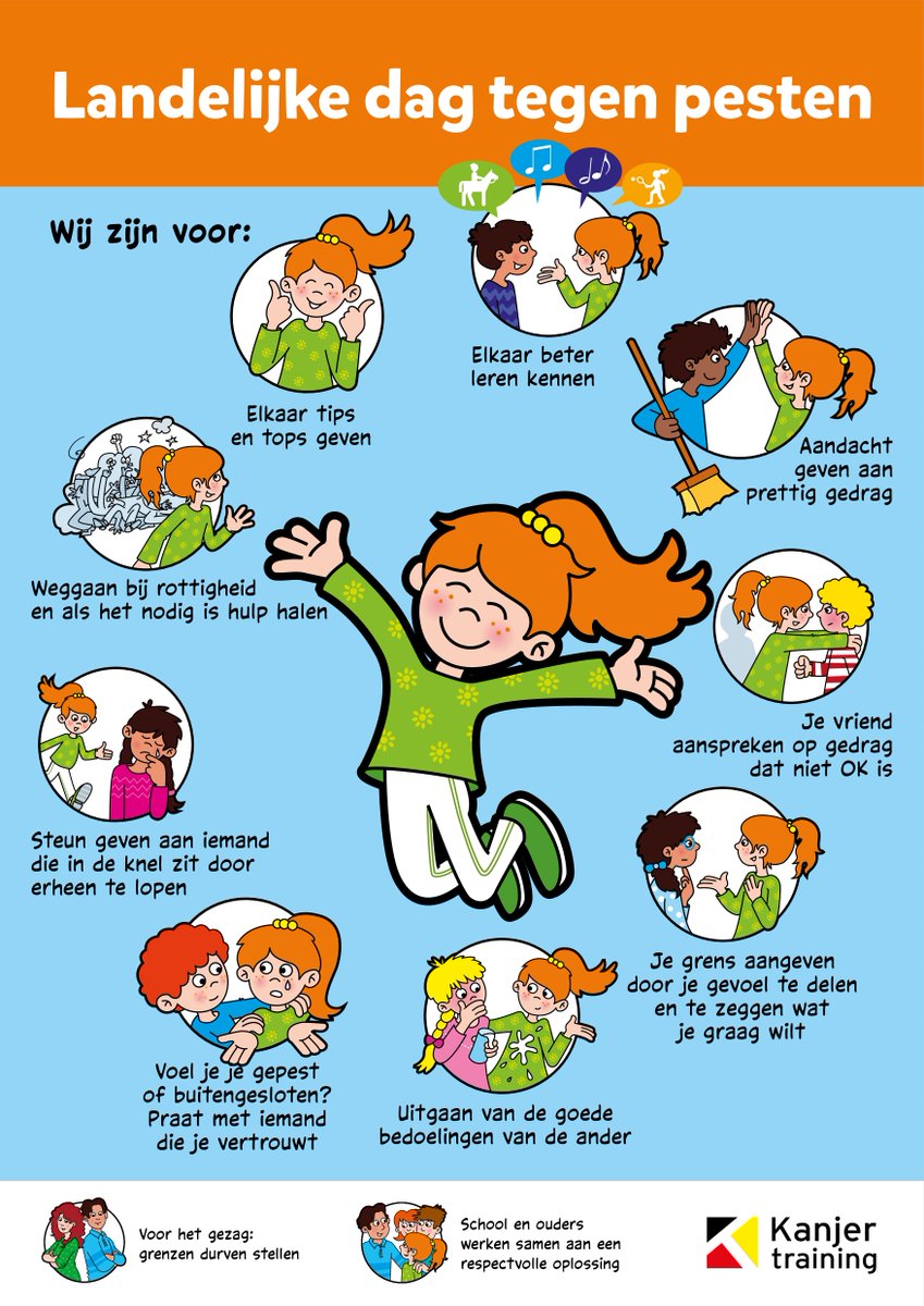 Vandaag 19 april Landelijke dag tegen pesten. WIj hebben hier twee mooie posters bij. Voor de onderbouw en bovenbouw! kanvas.kanjertraining.nl/api1/materiaal…
#Kanjertraining #ladelijkedagtegenpesten