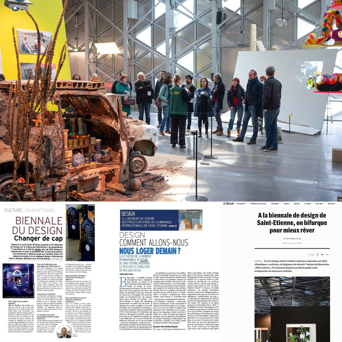 SteMetropole's tweet image. [#Presse] Dans Le Monde, Le Figaro, Les Echos... la @BiennaleDesign fait parler d&apos;elle ! 😍 #SaintEtienne #Biennaledesign2022